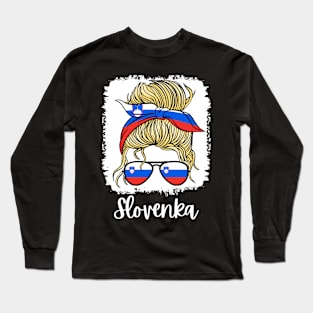 Slovenia Slovenka Flag Girls Slovenian Girl Kids Long Sleeve T-Shirt